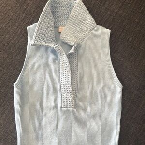 Light Blue Sleeveless Knit Top